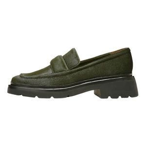 Vince NEW Robin Pony Hair Dark Green Loafers Size US 7.5 EUR 38
